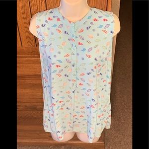 Talbots shell patterned blouse